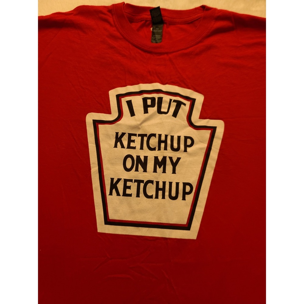 M&O Gold Men's XXL Red I Put Ketchup On My Ketchup Graphic TShirt Funny Food Tee - Picture 10 of 14